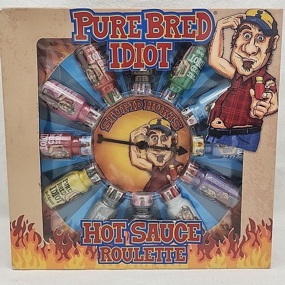 Game Pure Bred Idiot Hot Sauce Roulette 12 Bottles Spicy Southwest Specialty NEW